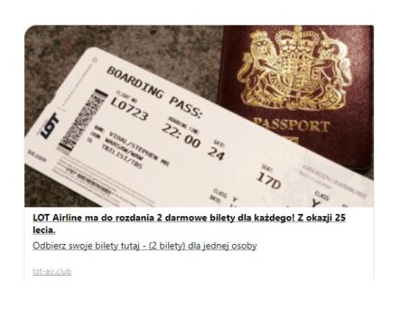 Uważajcie na fałszywą aplikacje LOT na facebooku